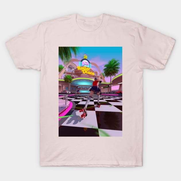 Roller Disco T-Shirt by dennybusyet